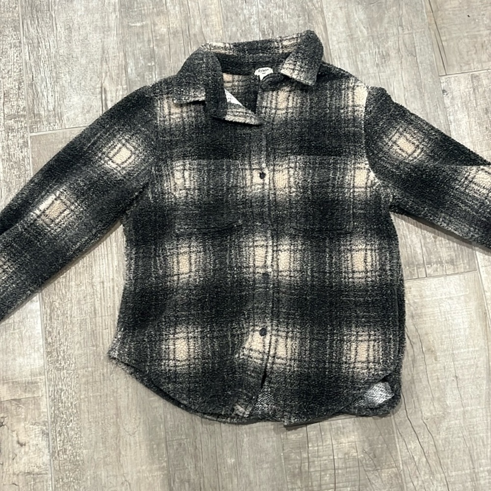 Fuzzy Plaid Button Up